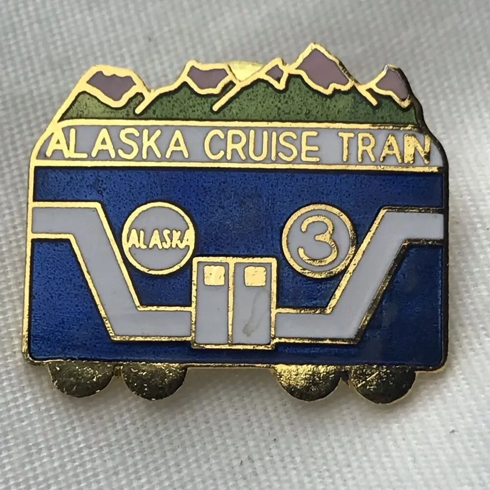 Alaska Cruise Train Vintage Pin Brooch Eagle River AK
